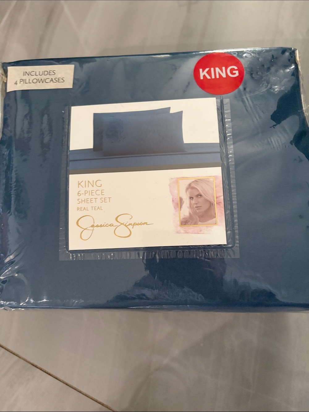 Jessica Simpson King 6-Piece Sheet Set in Teal Blue